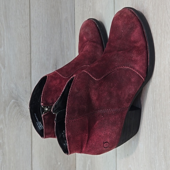 Born Women's Suede Ankle Boots Heels Moto Shoes Sz 10M - Picture 2 of 12